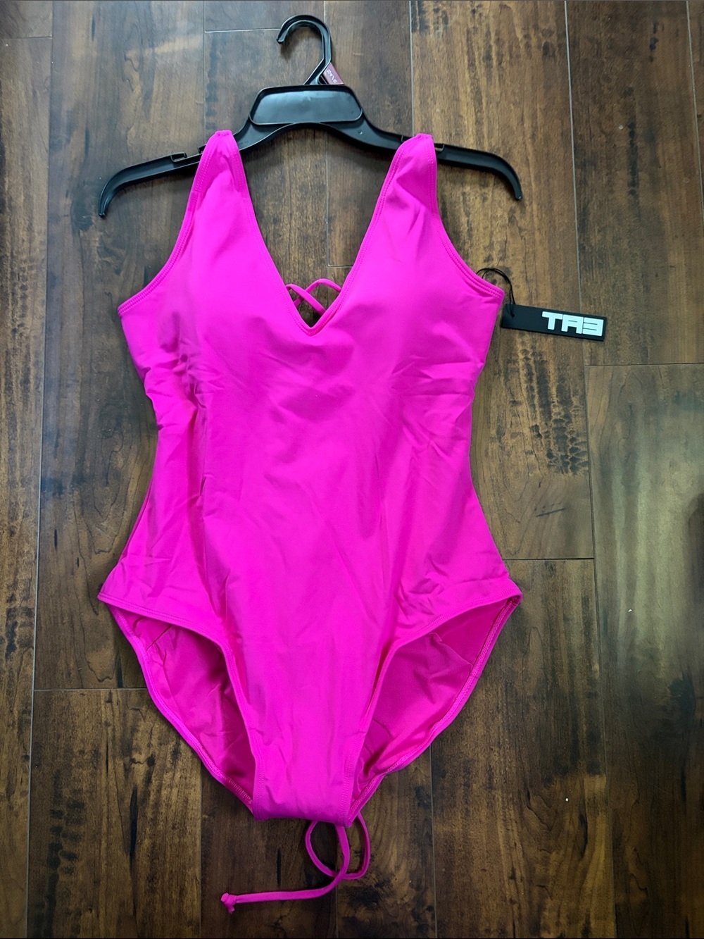 TA3 Pink Plungey XL Short Compression Swimsuit.